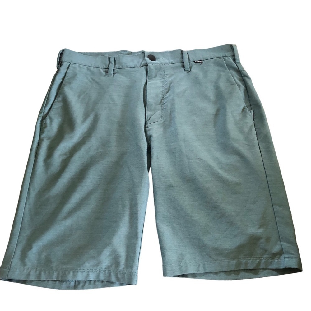 Hurley Casual Shorts Mens Size 33”W Teal Flat Front Sports Golf Summer Barbecue